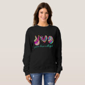 Peace Love Volleyball Player Tie Dye Style Women T スウェットシャツ (正面フル)