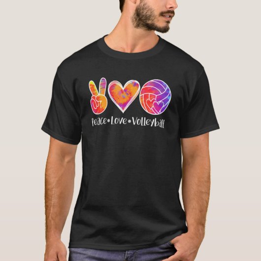 Peace Love Volleyball - Volleyball Lovers Tシャツ (正面)