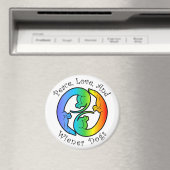 Peace、Love、Wiener Dogs Magnet マグネット (インサイチュ (食洗機))