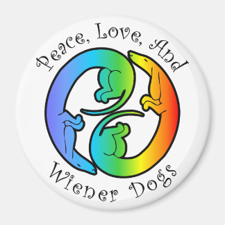 Peace、Love、Wiener Dogs Magnet マグネット