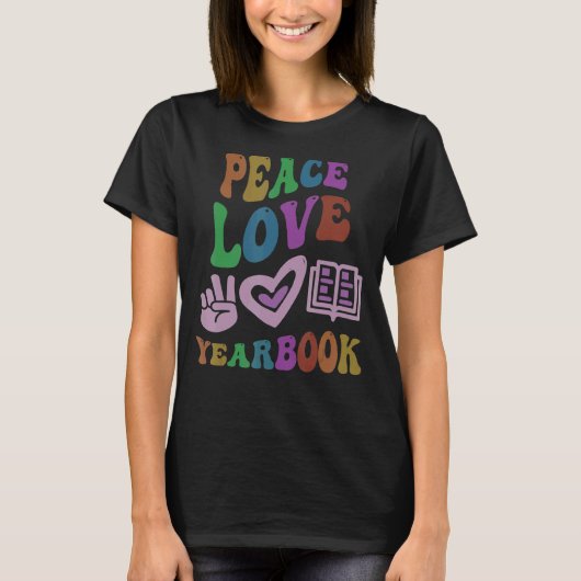 PEACE LOVE YEARBOOKレトロエディタ先生Groovy Sc Tシャツ (正面)