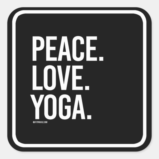 Peace Love Yoga – トレーニングフィットネス-.png スクエアシール (正面)