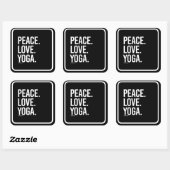 Peace Love Yoga – トレーニングフィットネス-.png スクエアシール (シート)