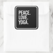 Peace Love Yoga – トレーニングフィットネス-.png スクエアシール (バッグ)