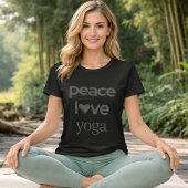 Peace Love Yoga | Modern Motivational Activewear Tシャツ