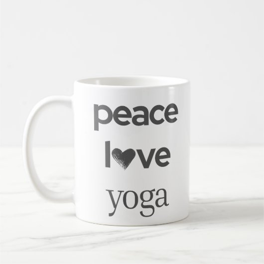 Peace Love Yoga -Modern Motivational Lifestyle Tea コーヒーマグカップ (左)