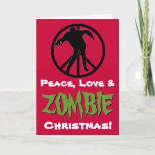 Peace Love ZOMBIEクリスマスグリーティおもしろいングカード シーズンカード