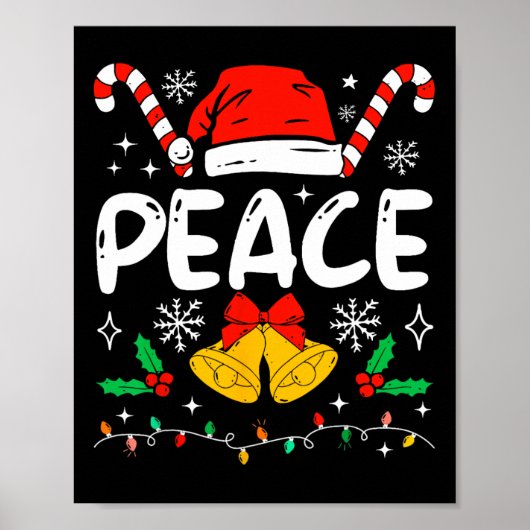 Peace Matching I Come In Peace Couples Santa Hat C ポスター (正面)