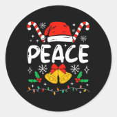 Peace Matching I Come In Peace Couples Santa Hat C ラウンドシール (正面)