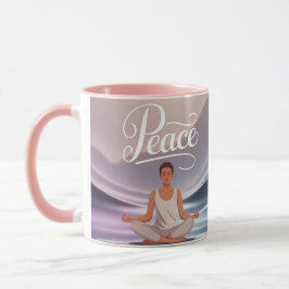 Peace Meditation Mug Lotus Position マグカップ