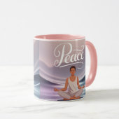 Peace Meditation Mug Lotus Position マグカップ (正面右)