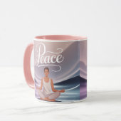 Peace Meditation Mug Lotus Position マグカップ (正面左)