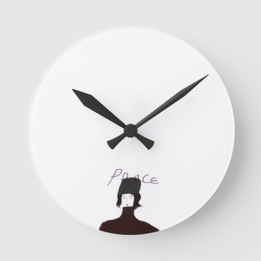Peace Minimal Art Wall Clock ラウンド壁時計 (正面)
