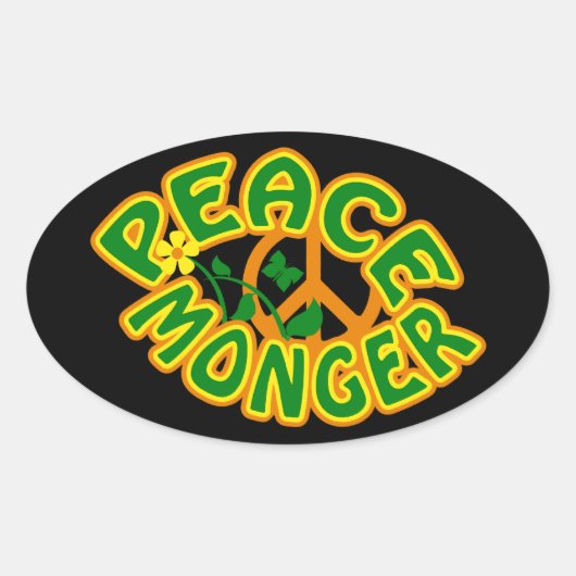 Peace Mongerスタンプ 楕円形シール (正面)