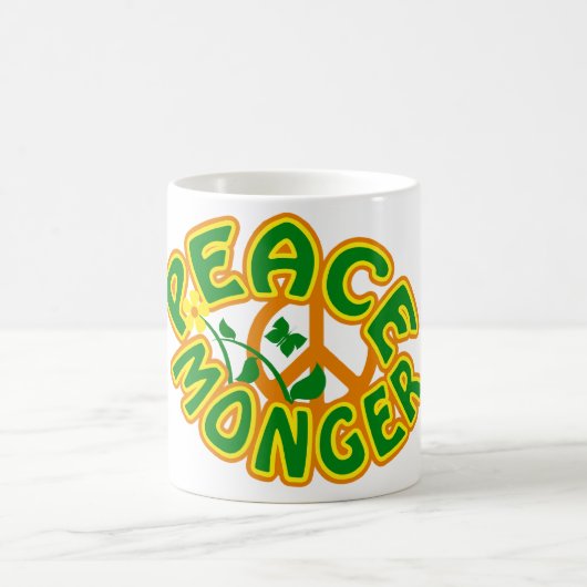 Peace Monger mug – 選択スタイル&カラー コーヒーマグカップ (中央)