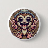 "Peace Monkey Boy" Button 缶バッジ (正面)