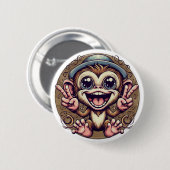 "Peace Monkey Boy" Button 缶バッジ (正面&裏面)