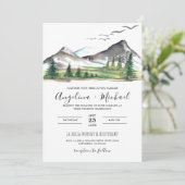 Peace Mountain Woodland Forest QR Code 結婚's 招待状 (スタンド正面)