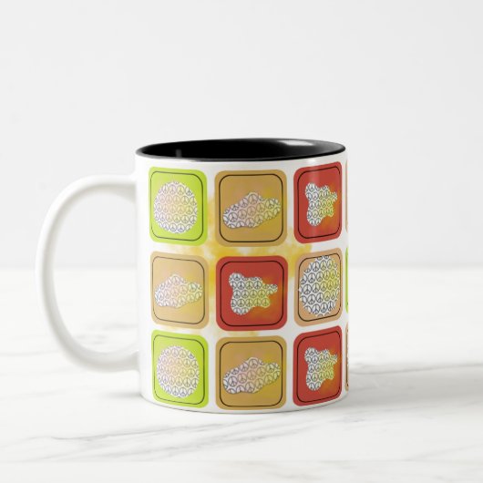peace mug theme drinking coffee mug ツートーンマグカップ (左)
