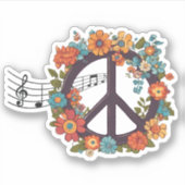 Peace Music Waterproof シール (正面)