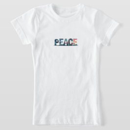 PEACE – Nature-Inspired Artistic Typography Design Tシャツ