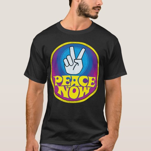Peace Now GroovyレトロヒッピースタイルPesign Tシャツ (正面)