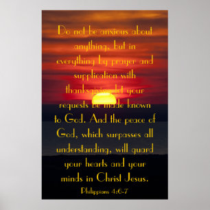 Peace of God bible verse Philipians 4:6-7ポスター ポスター