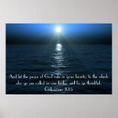 Peace of God bible verse verse Colossians 3:15 Pos ポスター (正面)