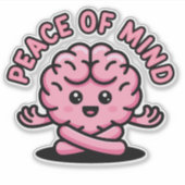 Peace of Mind めい想's Brain Sticker シール (正面)
