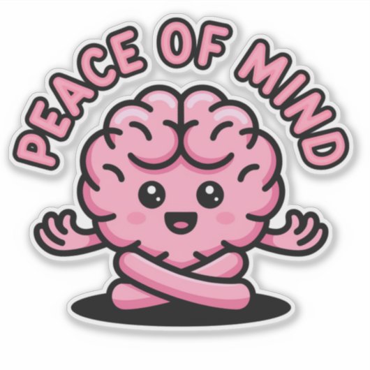 Peace of Mind めい想's Brain Sticker シール (正面)