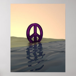 Peace on aビーチデジタルアートポスター ポスター