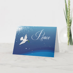 Peace on Blue エレガント Christmas with Dove シーズンカード
