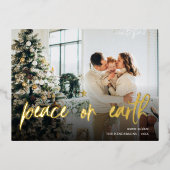 Peace On Earthのクリスマスフォト 箔シーズンポストカード (正面)