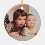 Peace On Earthエレガント金ゴールド&ブラックホリデー写真 セラミックオーナメント (裏面)