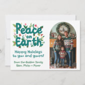 PEACE ON EARTHカスタムフォトクリスマス シーズンカード (正面)