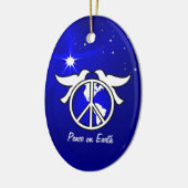 Peace on Earthクリスマスオーナメントテンプレート セラミックオーナメント (左)