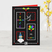 Peace On Earthクリスマスカード カード (黄色い花)