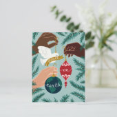 Peace on Earthクリスマスグリーティングカード ポストカード (スタンド正面)