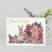 Peace on Earthクリスマスフォイル休日の写真 箔シーズンカード (立ち正面)