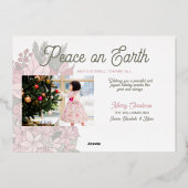 Peace on Earthクリスマスフォイル休日の写真 箔シーズンカード (裏面)