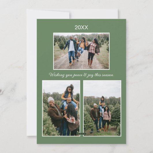 Peace on Earthクリスマスホリデーカスタム写真 シーズンカード (裏面)