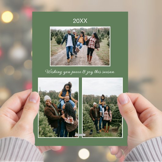 Peace on Earthクリスマスホリデーカスタム写真 シーズンカード