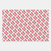 PEACE ON EARTHクリスマスホリデーハンドドロードバラエティ ラッピングペーパーシート (正面)