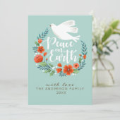 Peace on Earthクリスマスホリデーフォトカード シーズンカード (スタンド正面)