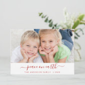 Peace on Earthクリスマスホリデーフォトカード シーズンカード (スタンド正面)