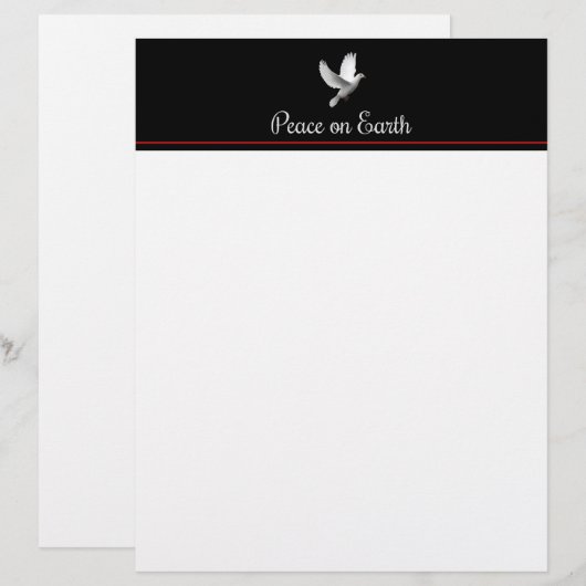 Peace on Earthクリスマスレター紙 (正面/裏面)