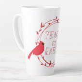 Peace on Earthクリスマス深紅色 カフェラテマグ (左アングル)
