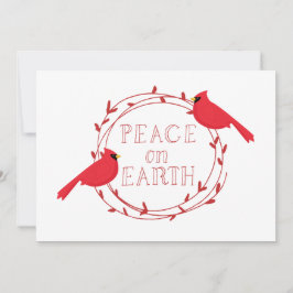Peace on Earthクリスマス深紅色 シーズンカード