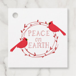 Peace on Earthクリスマス深紅色 フェイバータグ
