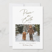 Peace on Earthスクリプトモダンミニマル写真 シーズンカード (正面)